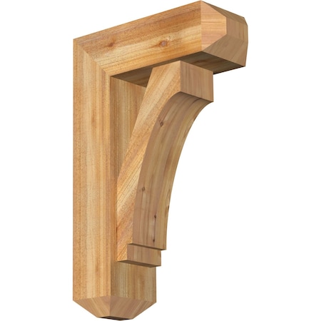 Ekena Millwork Imperial Craftsman Rough Sawn Bracket w/ Offset Brace, Western Red Cedar, 8"W x 22"D x 34"H BKT0806X22X34IMP04RWR